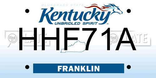 HHF71A Kentucky License Plate