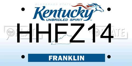 HHFZ14 Kentucky License Plate