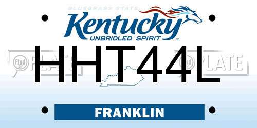 HHT44L Kentucky License Plate