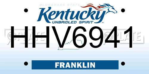 HHV6941 Kentucky License Plate