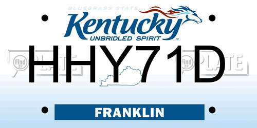 HHY71D Kentucky License Plate