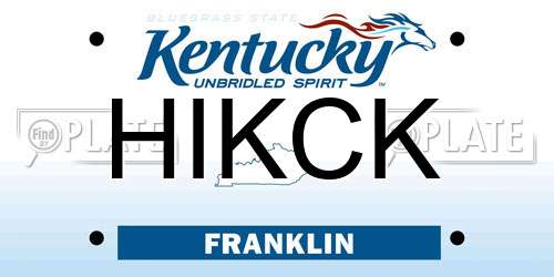 HIKCK Kentucky License Plate