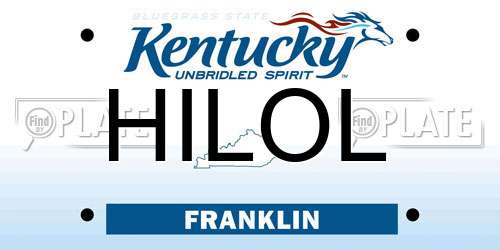 HILOL Kentucky License Plate