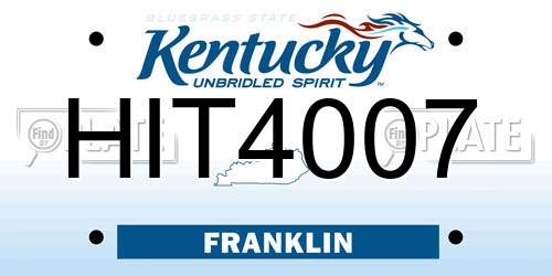 HIT4007 Kentucky License Plate