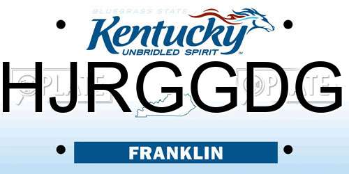 HJRGGDG Kentucky License Plate