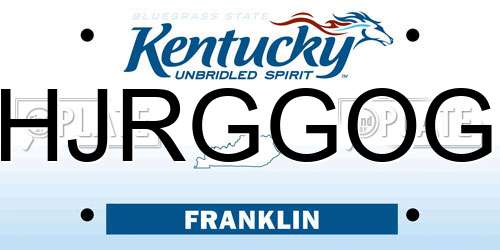HJRGGOG Kentucky License Plate