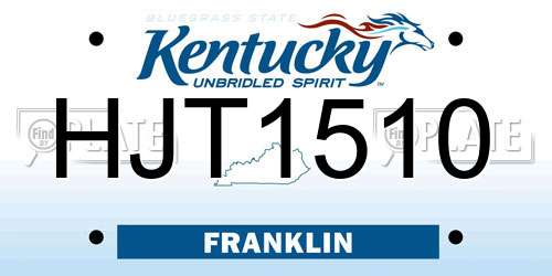 HJT1510 Kentucky License Plate