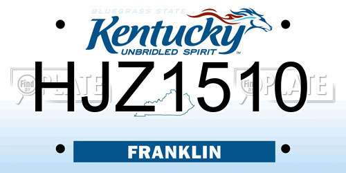 HJZ1510 Kentucky License Plate