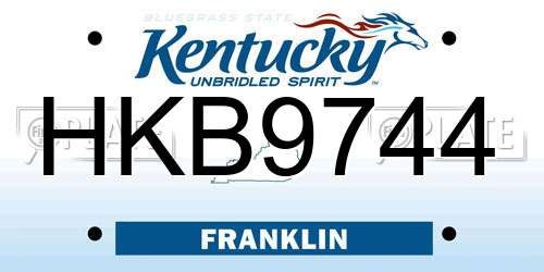 HKB9744 Kentucky License Plate