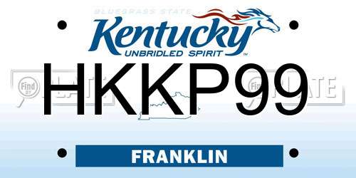 HKKP99 Kentucky License Plate