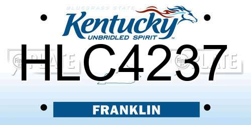 HLC4237 Kentucky License Plate