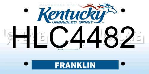 HLC4482 Kentucky License Plate
