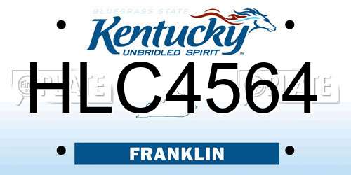 HLC4564 Kentucky License Plate