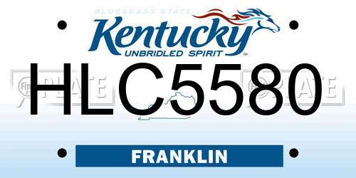HLC5580 Kentucky License Plate