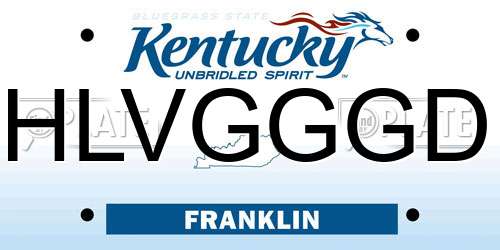 HLVGGGD Kentucky License Plate