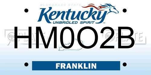 HM0O2B Kentucky License Plate