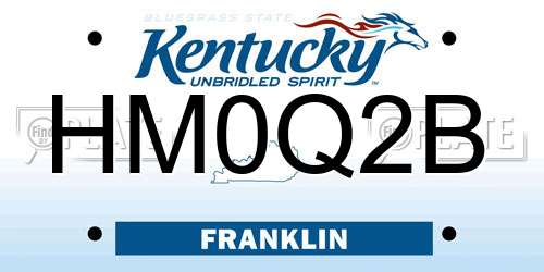 HM0Q2B Kentucky License Plate