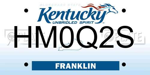 HM0Q2S Kentucky License Plate