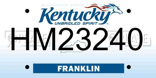 HM23240 Kentucky License Plate
