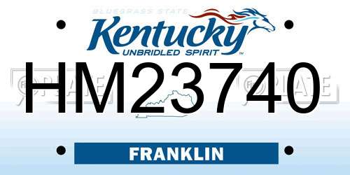 HM23740 Kentucky License Plate
