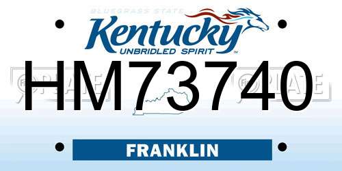 HM73740 Kentucky License Plate