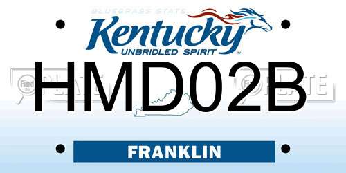 HMD02B Kentucky License Plate