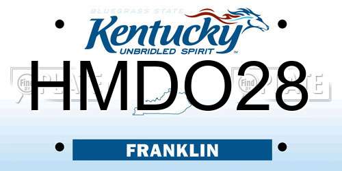 HMDO28 Kentucky License Plate