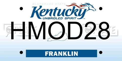 HMOD28 Kentucky License Plate