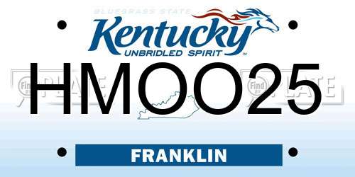 HMOO25 Kentucky License Plate
