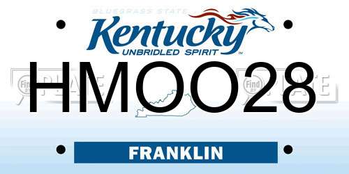 HMOO28 Kentucky License Plate
