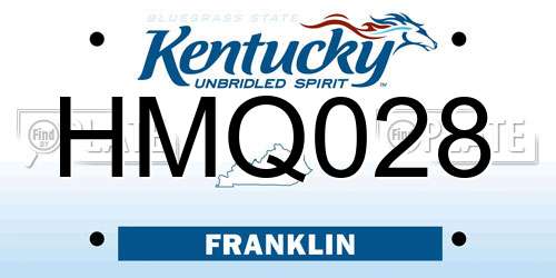 HMQ028 Kentucky License Plate