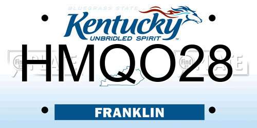HMQO28 Kentucky License Plate