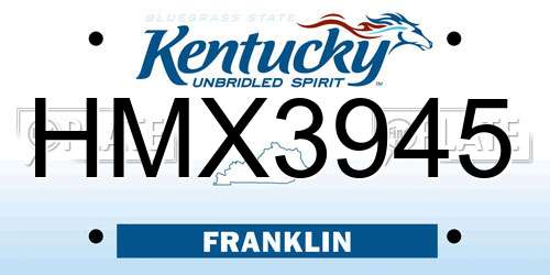 HMX3945 Kentucky License Plate