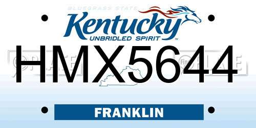 HMX5644 Kentucky License Plate