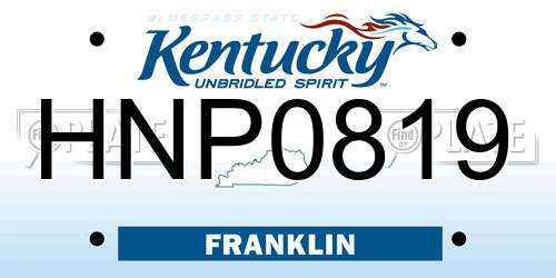 HNP0819 Kentucky License Plate