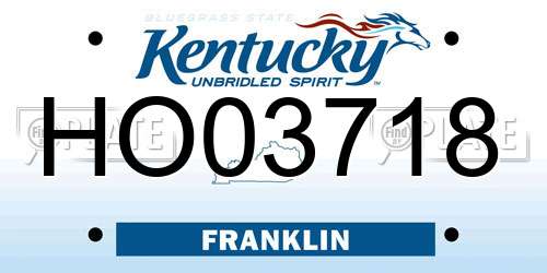 HO03718 Kentucky License Plate