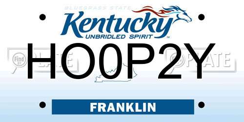 HO0P2Y Kentucky License Plate