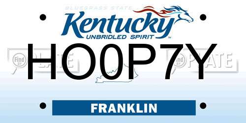 HO0P7Y Kentucky License Plate