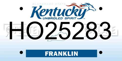 HO25283 Kentucky License Plate