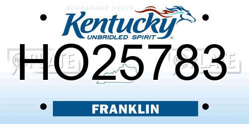 HO25783 Kentucky License Plate