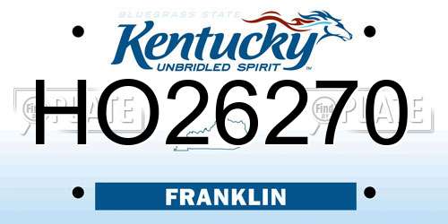 HO26270 Kentucky License Plate