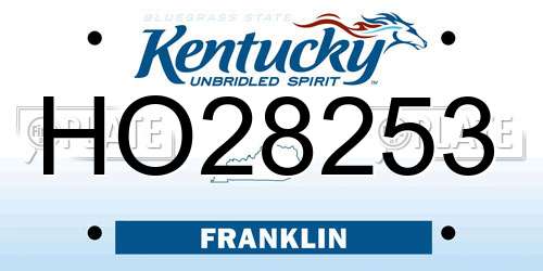 HO28253 Kentucky License Plate