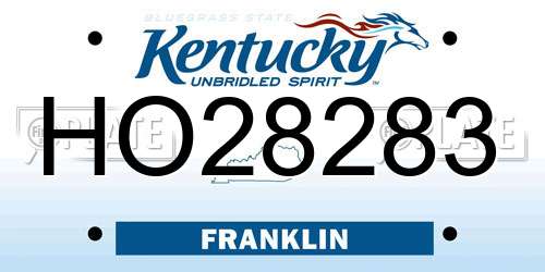 HO28283 Kentucky License Plate