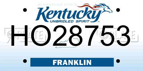 HO28753 Kentucky License Plate