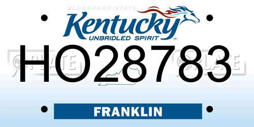 HO28783 Kentucky License Plate
