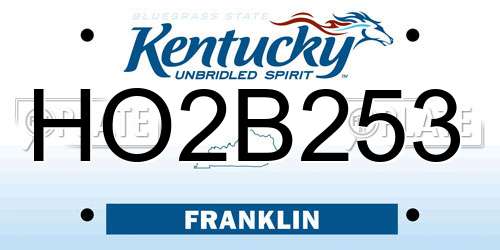 HO2B253 Kentucky License Plate