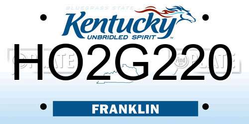 HO2G220 Kentucky License Plate