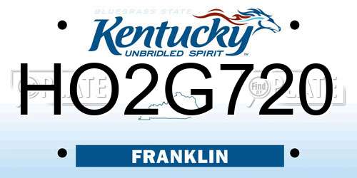 HO2G720 Kentucky License Plate