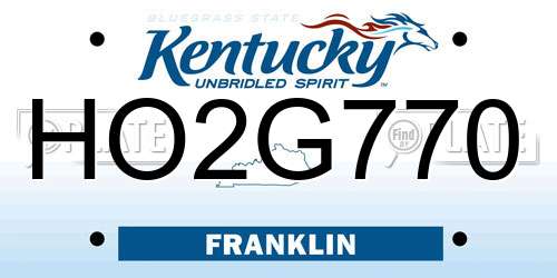 HO2G770 Kentucky License Plate