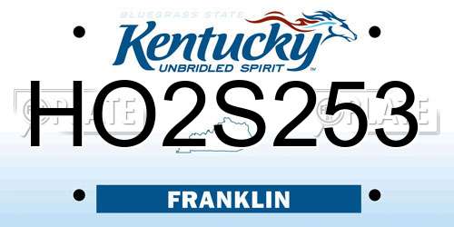 HO2S253 Kentucky License Plate